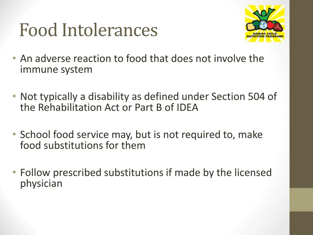 food intolerances