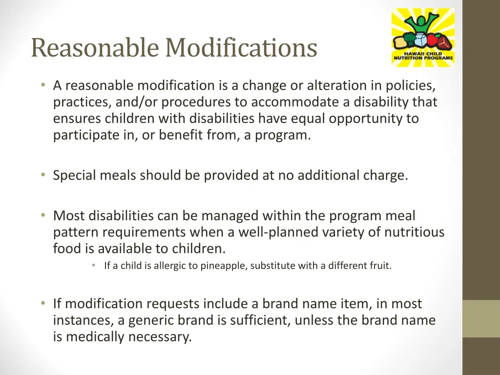 reasonable modifications