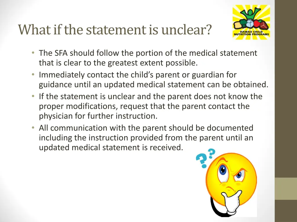 what if the statement is unclear
