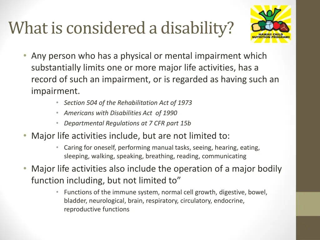 what is considered a disability
