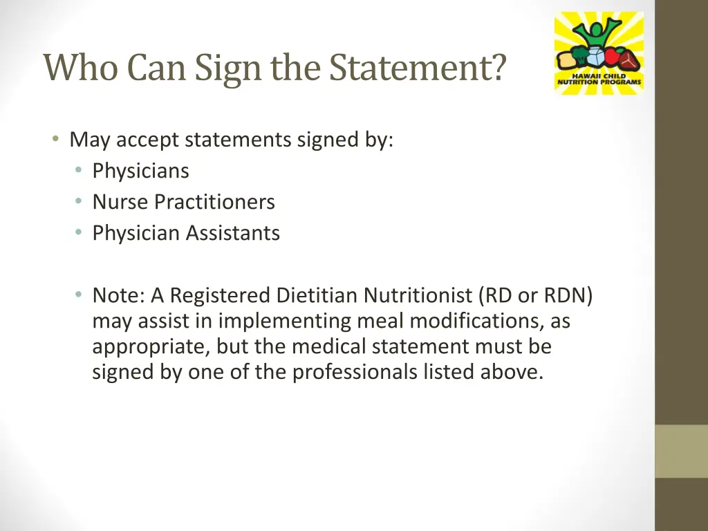 who can sign the statement