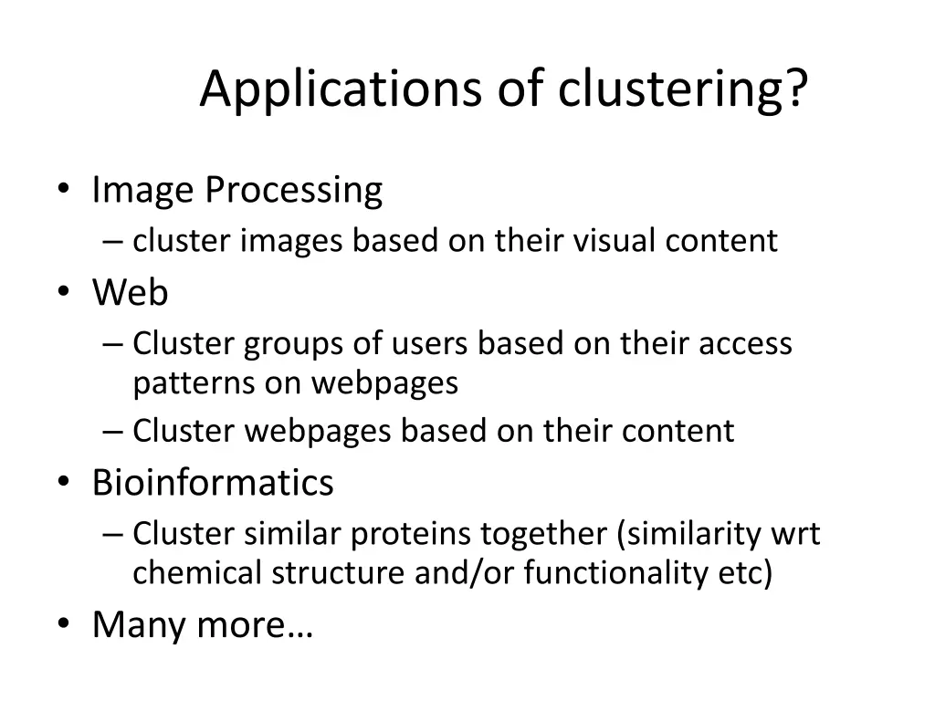 applications of clustering