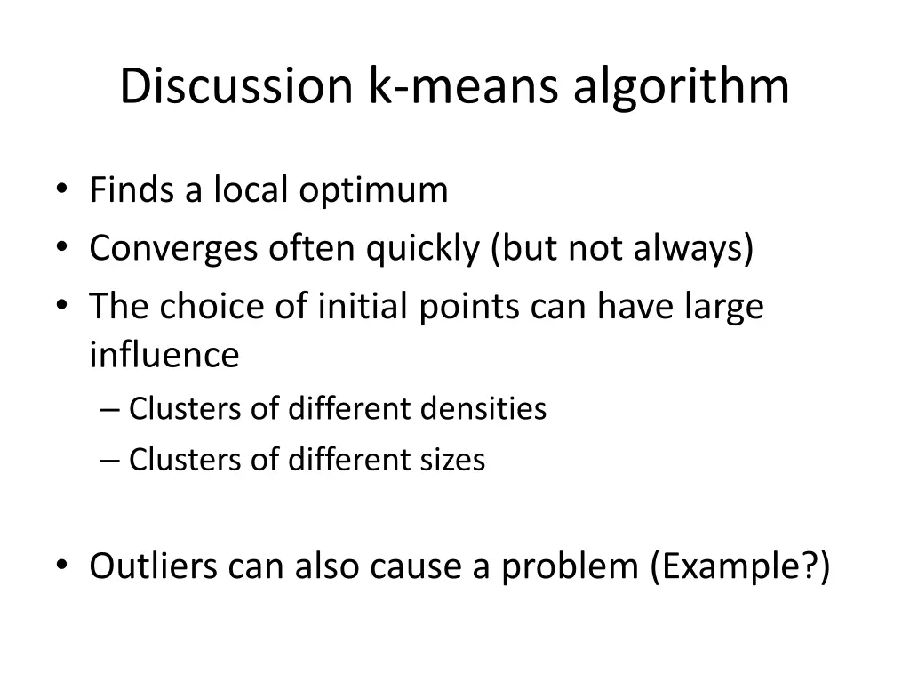 discussion k means algorithm
