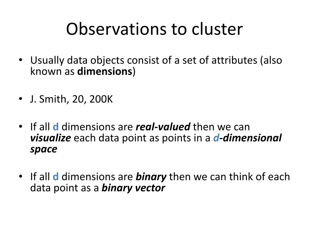 observations to cluster 1