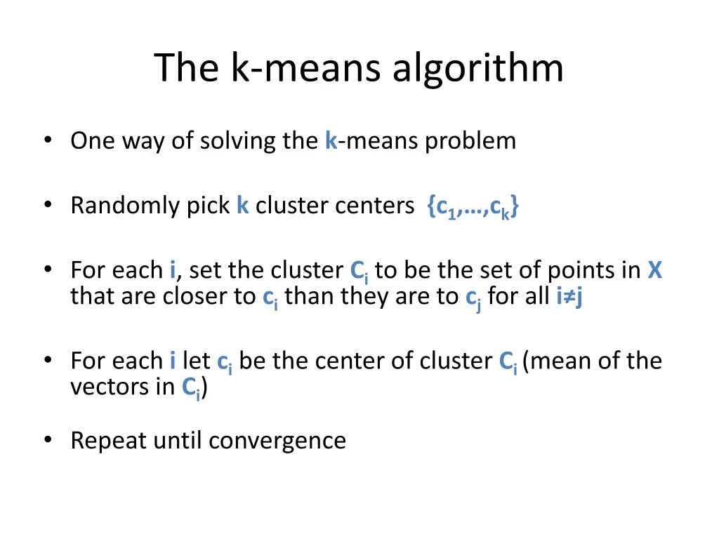 the k means algorithm
