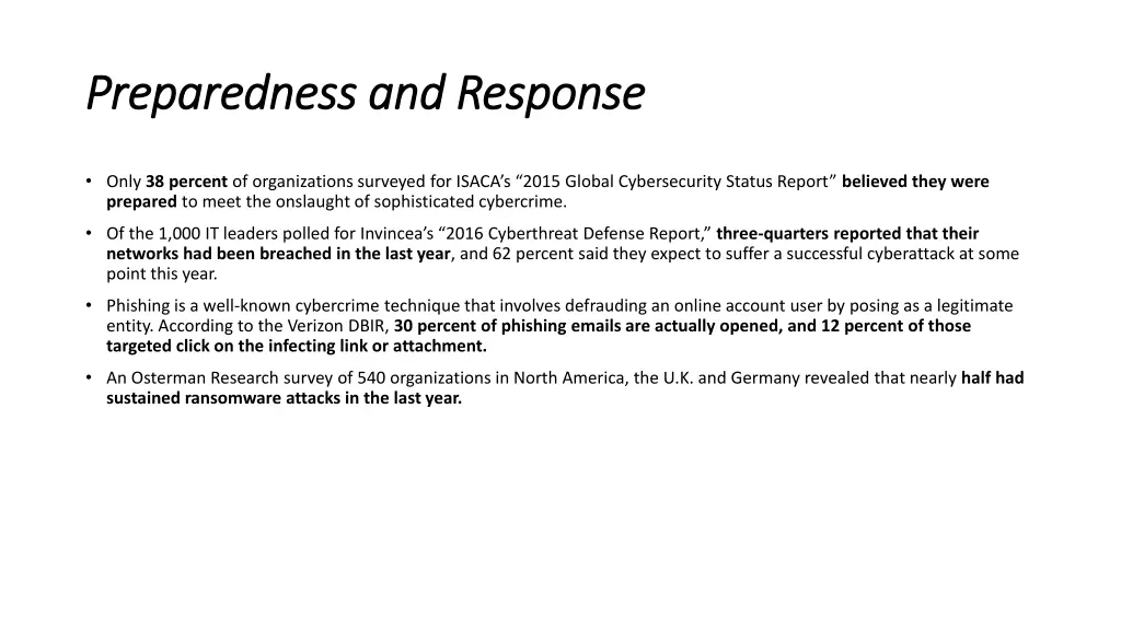 preparedness and response preparedness