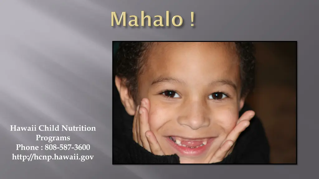 hawaii child nutrition programs phone