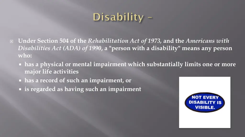 under section 504 of the rehabilitation