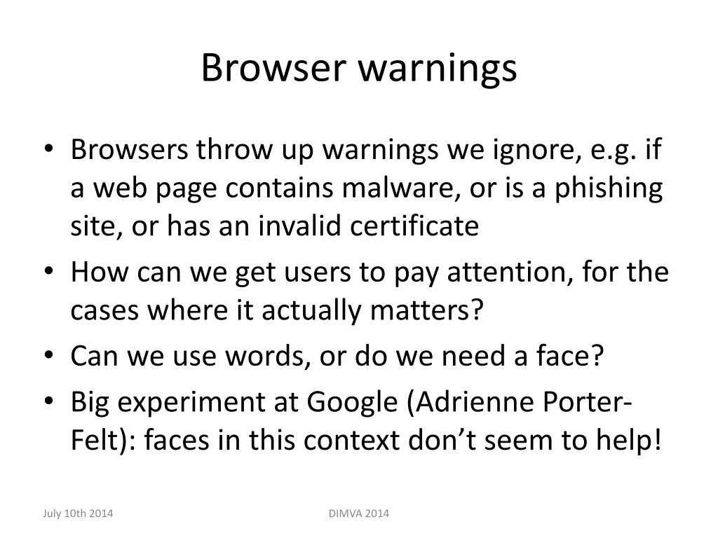 browser warnings