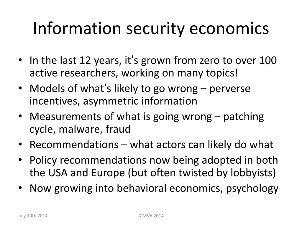 information security economics