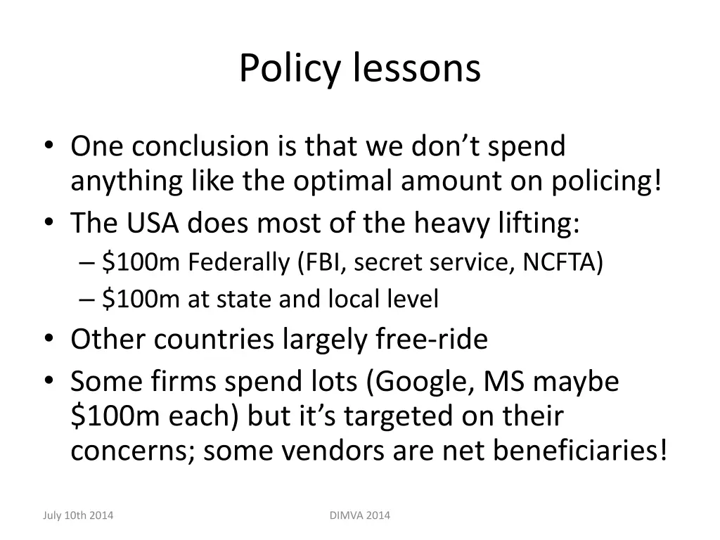 policy lessons