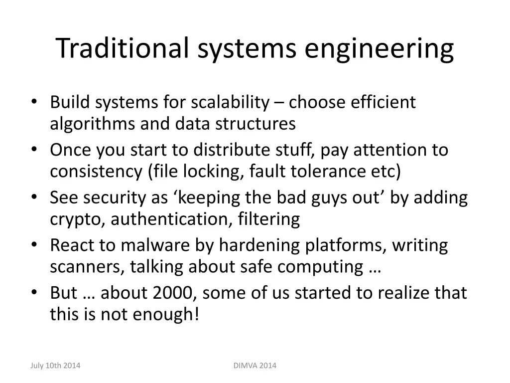 traditional systems engineering