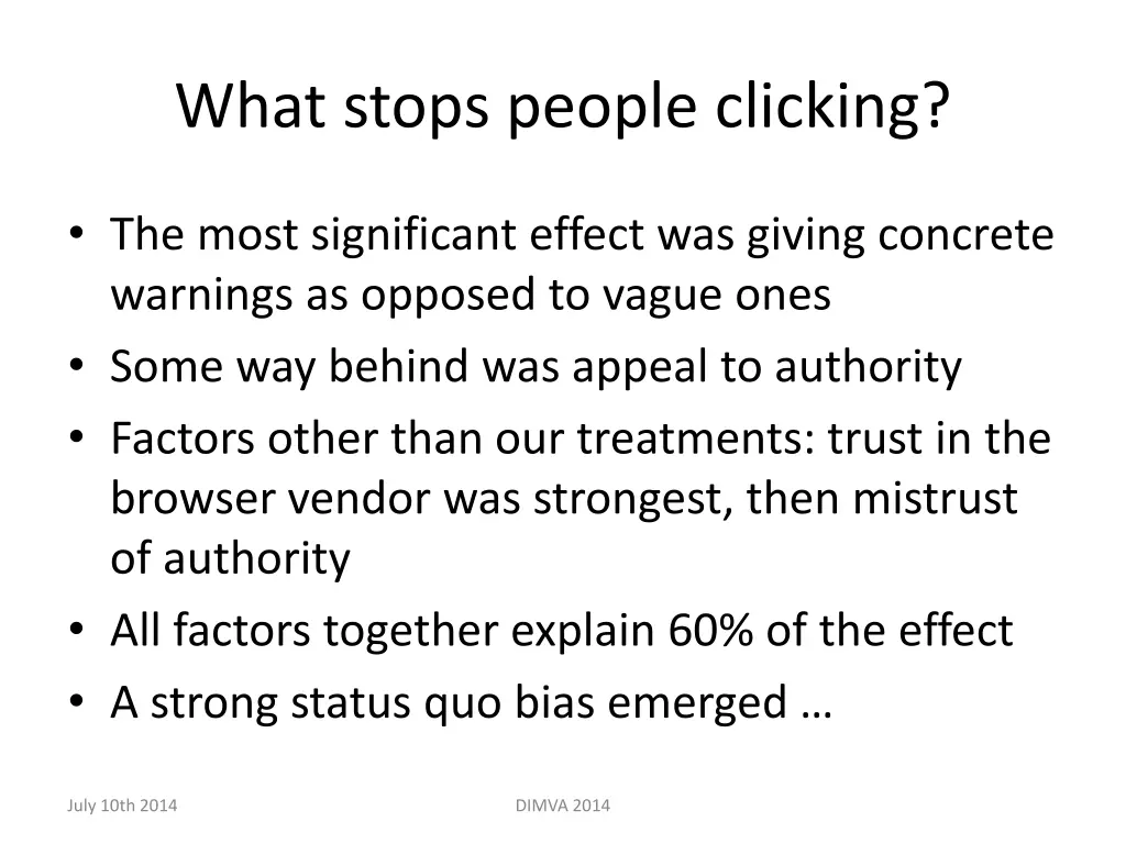 what stops people clicking