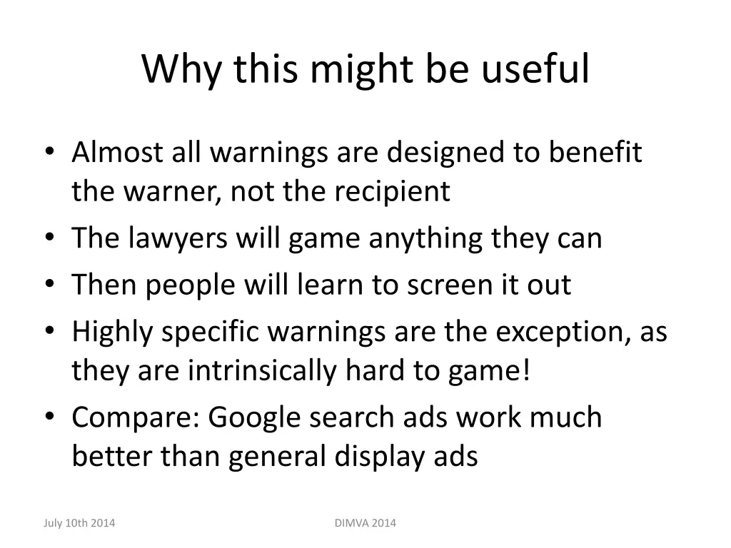 why this might be useful