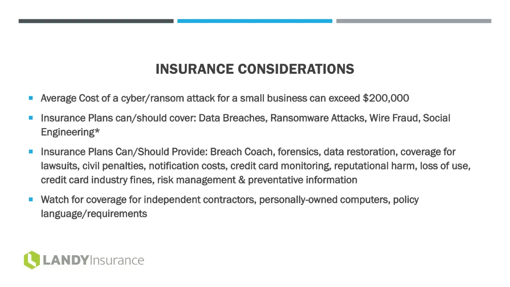 insurance considerations