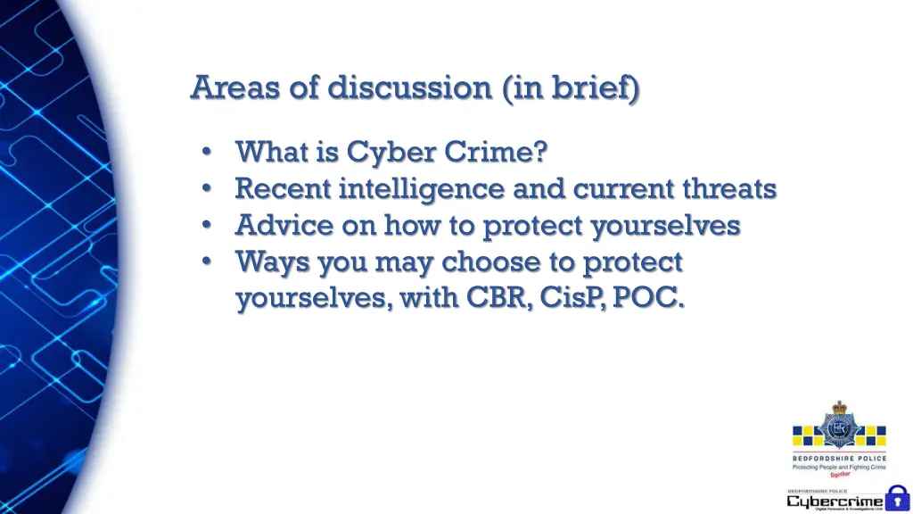 areas of discussion in brief