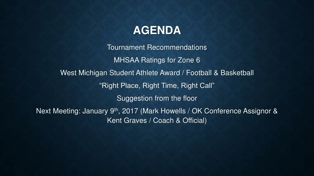 agenda