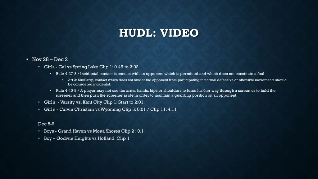 hudl video