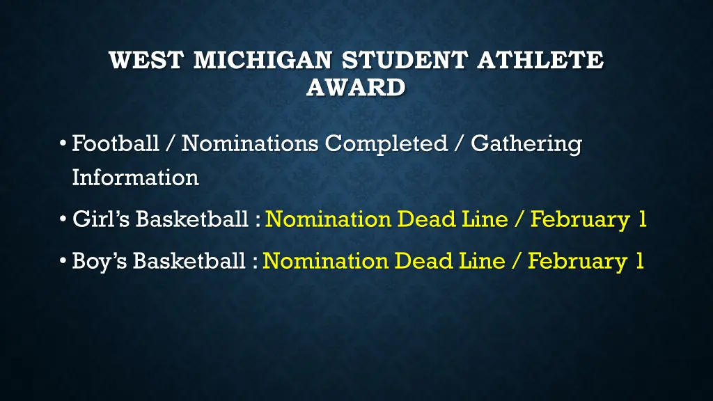west michigan student athlete award
