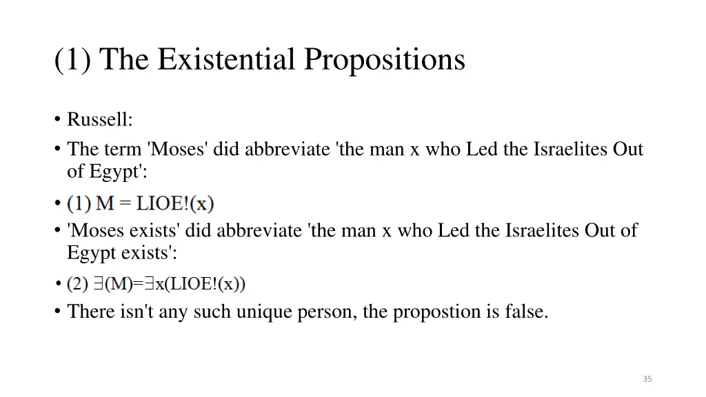 1 the existential propositions 1