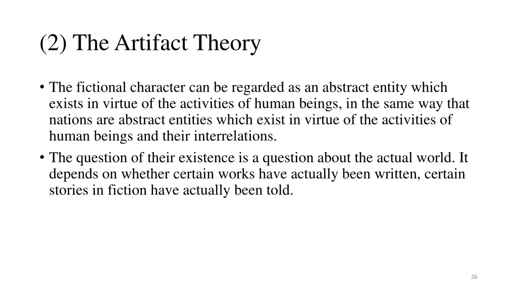 2 the artifact theory