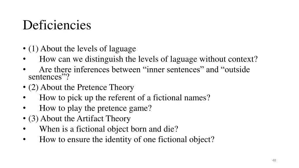 deficiencies