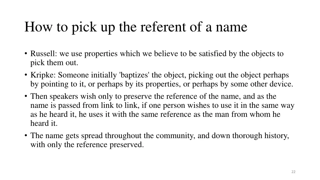 how to pick up the referent of a name