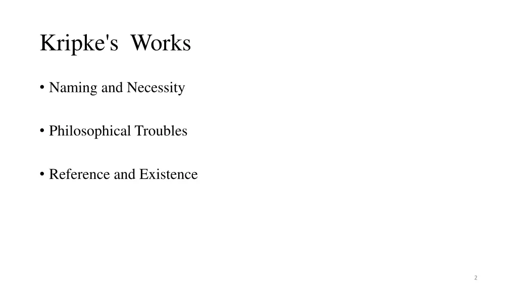 kripke s works