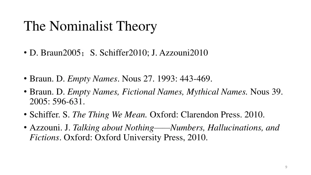 the nominalist theory