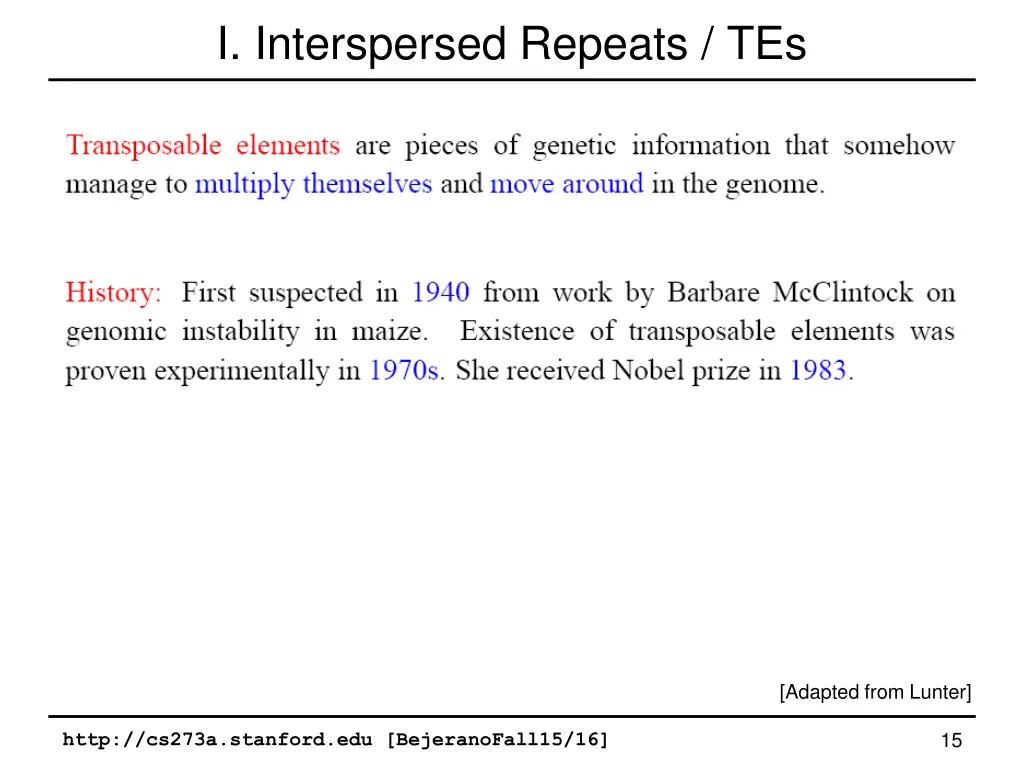 i interspersed repeats tes 1