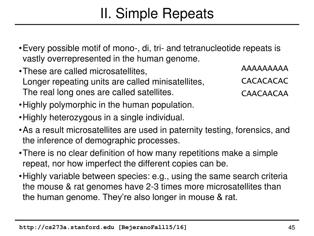 ii simple repeats
