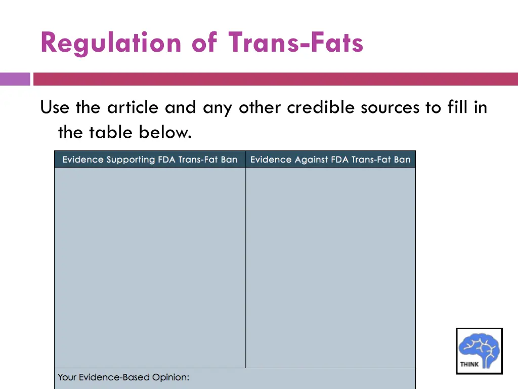 regulation of trans fats 1