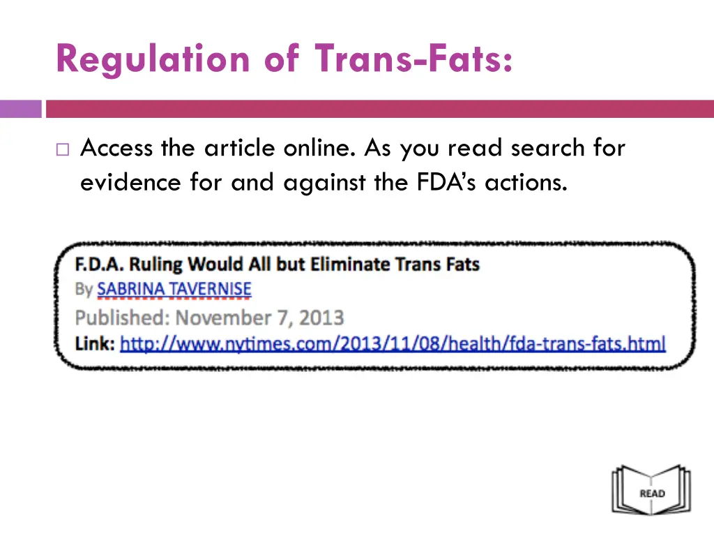 regulation of trans fats