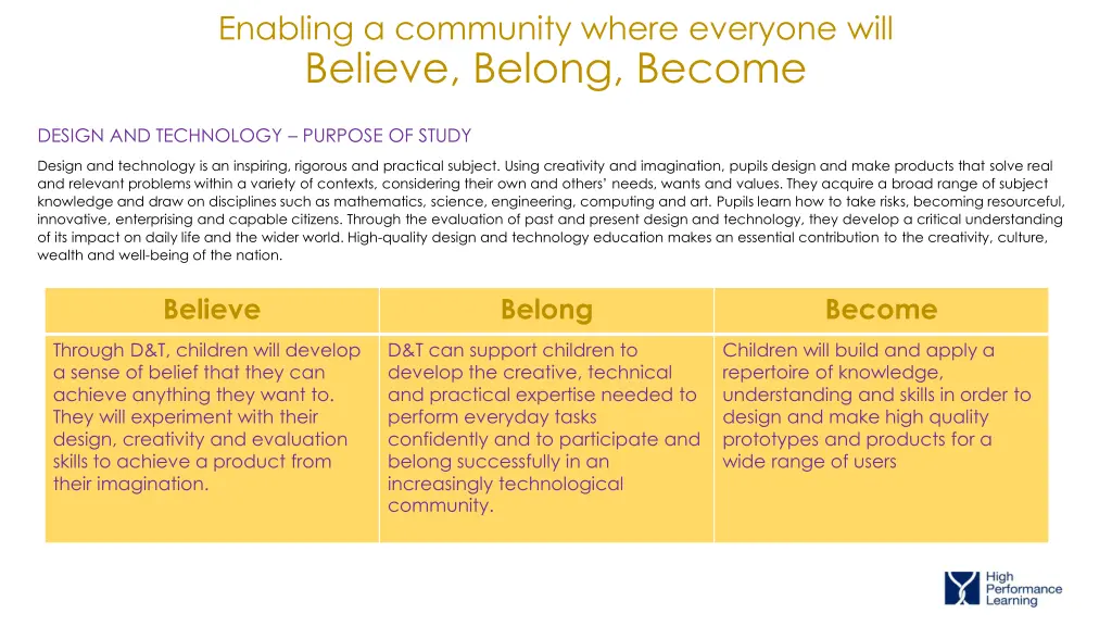 enabling a community where everyone will believe 1