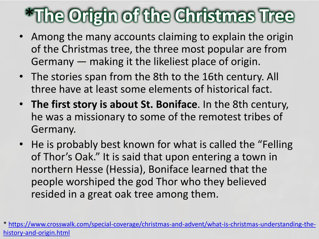 the origin of the christmas tree among the many