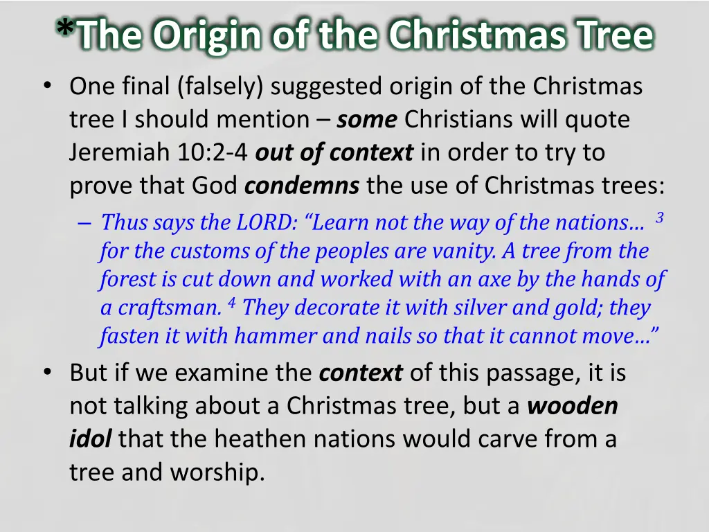 the origin of the christmas tree one final