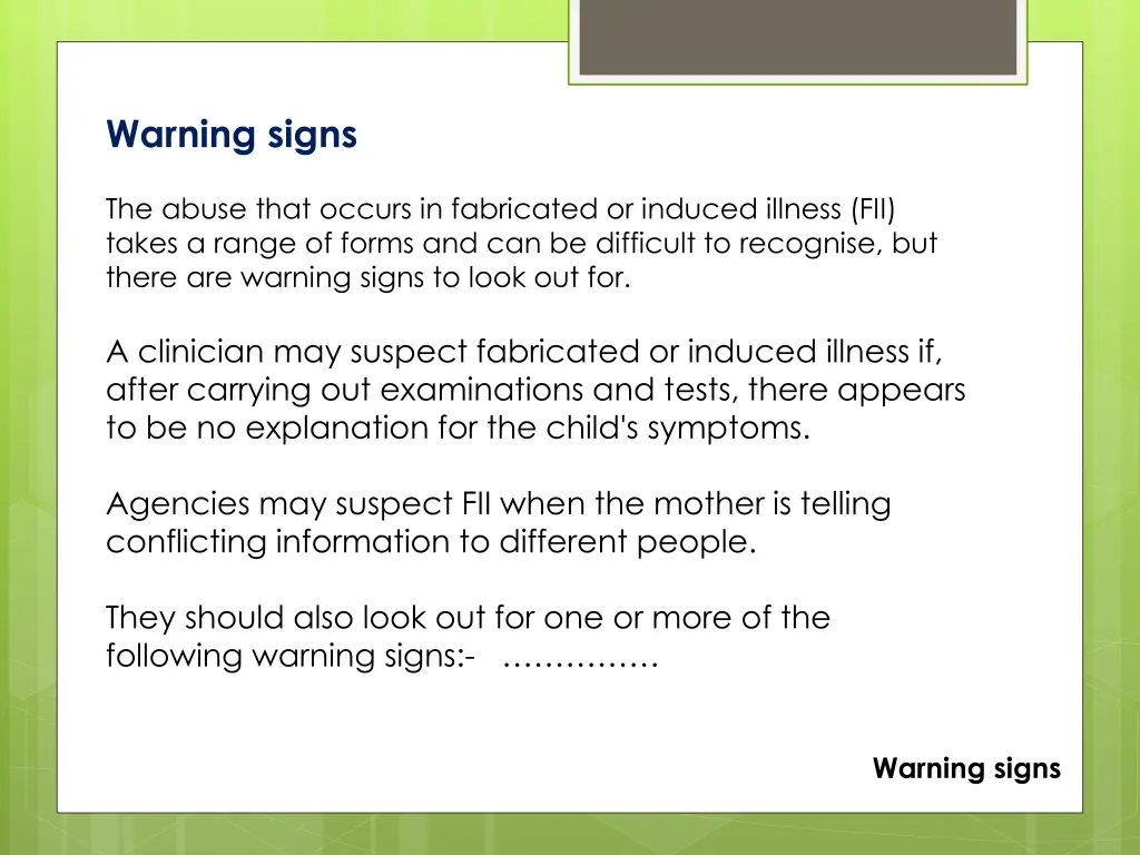 warning signs