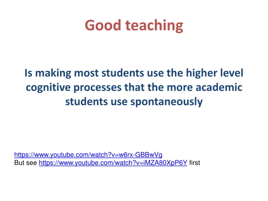 good teaching