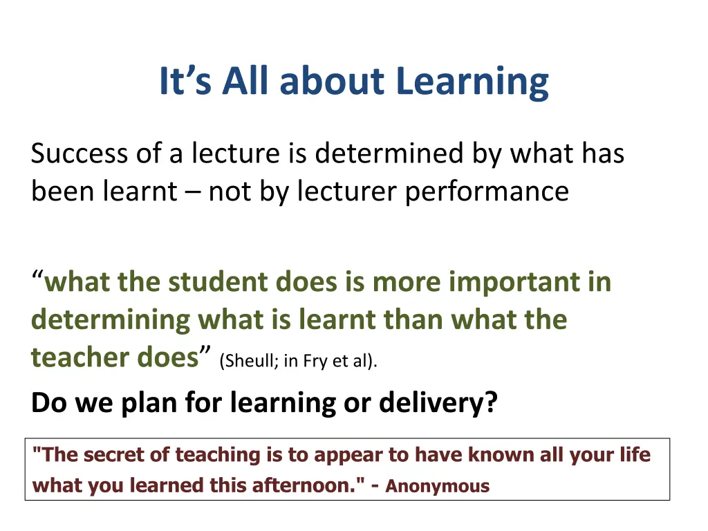 it s all about learning