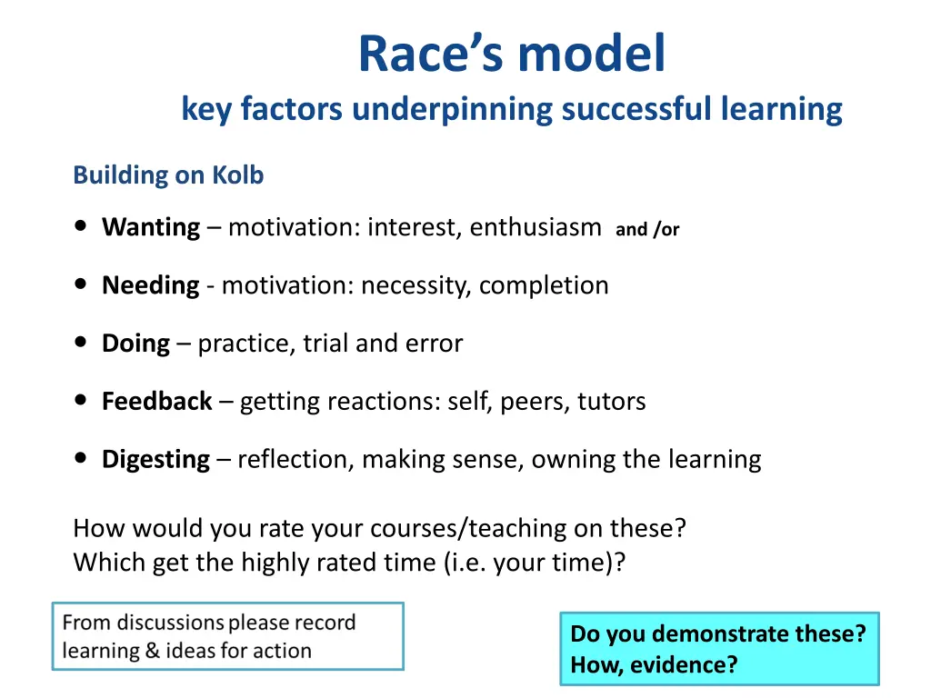 race s model