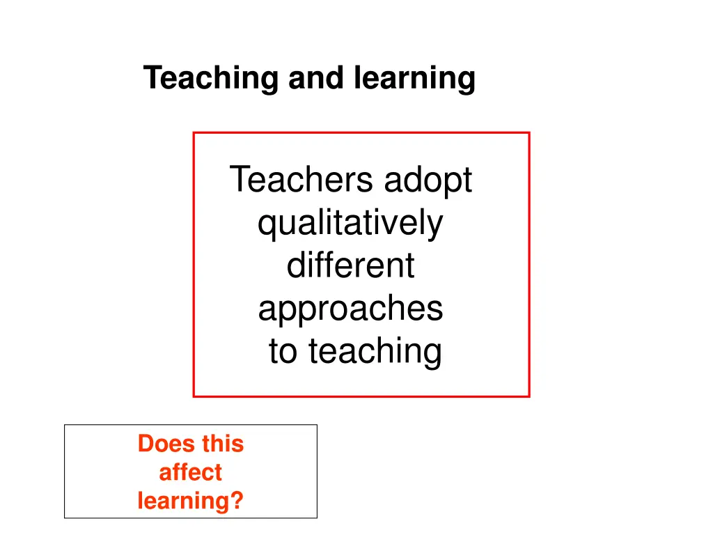 teaching and learning