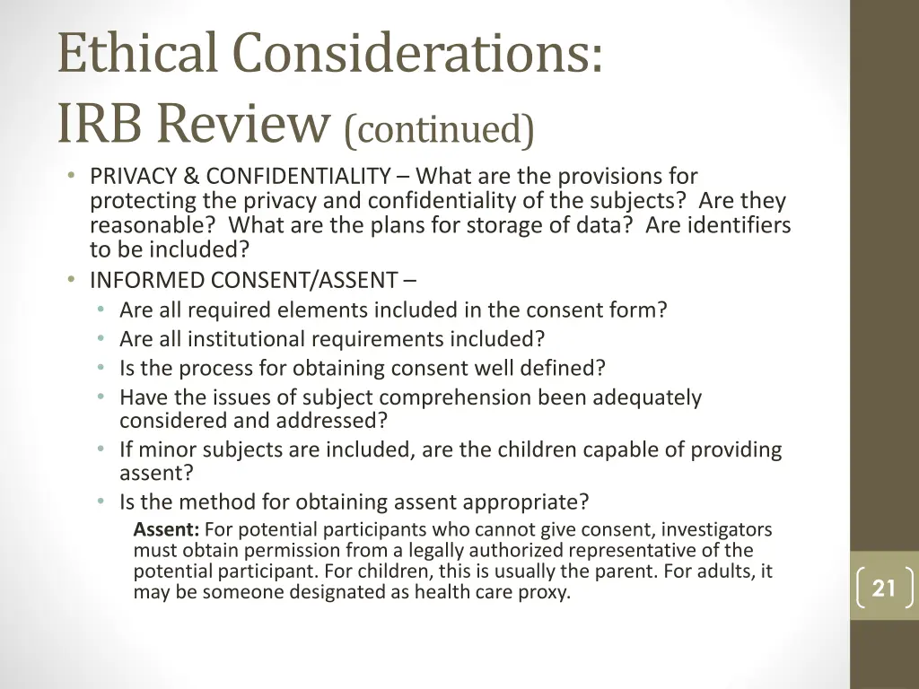 ethical considerations irb review continued 1