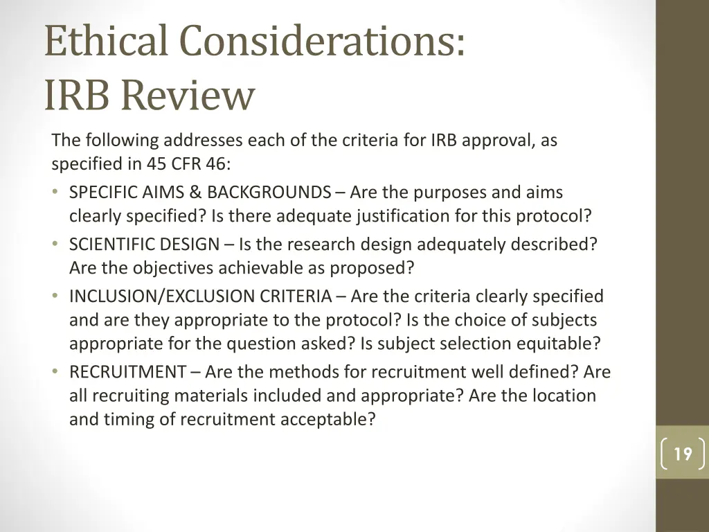 ethical considerations irb review