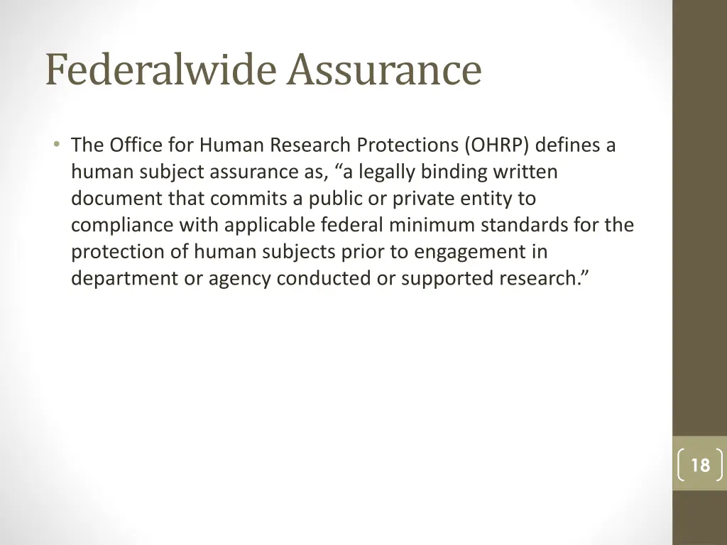 federalwide assurance
