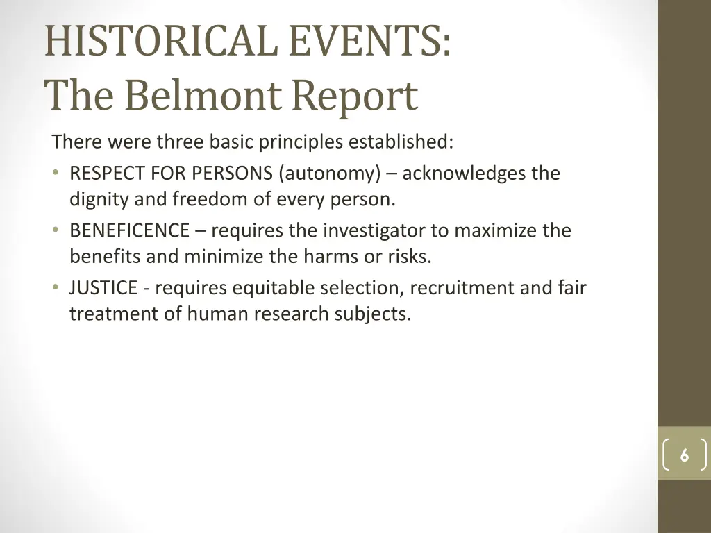 historical events the belmont report