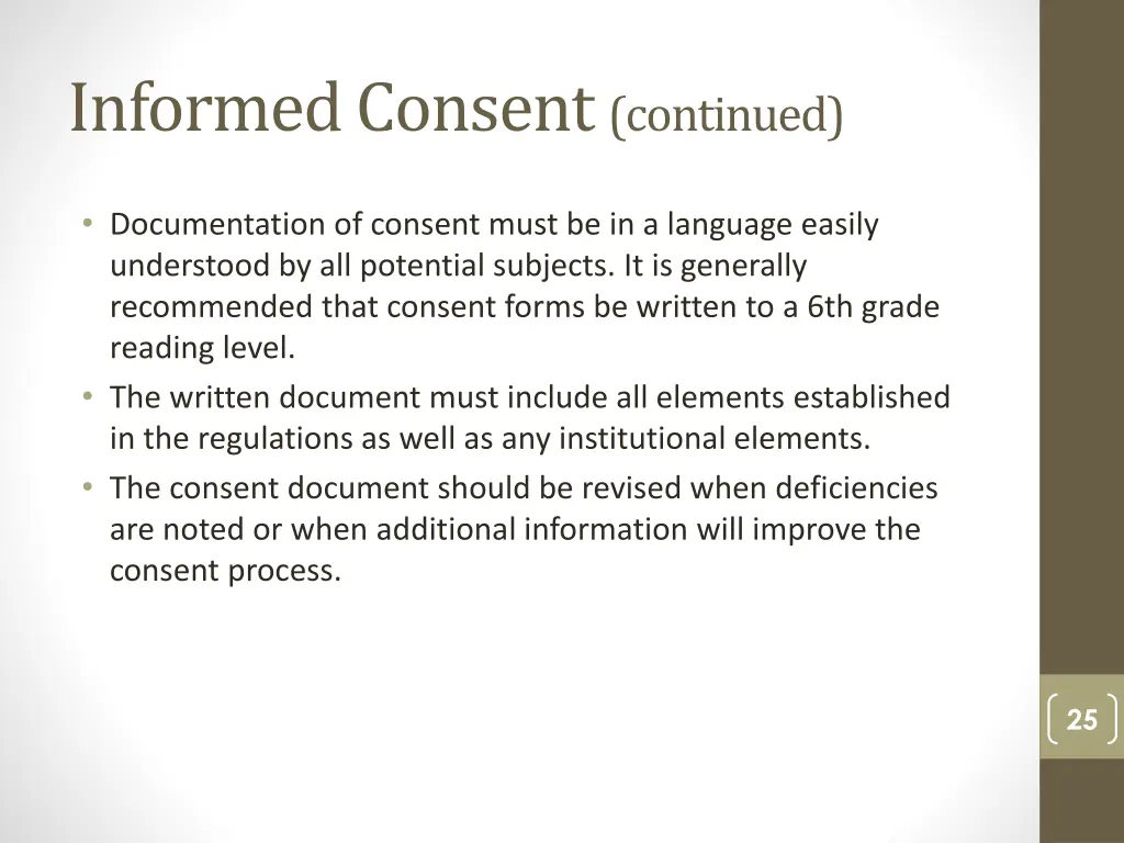 informed consent continued