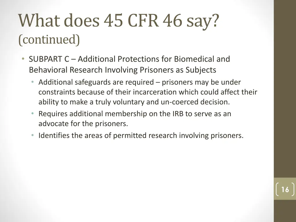 what does 45 cfr 46 say continued 2