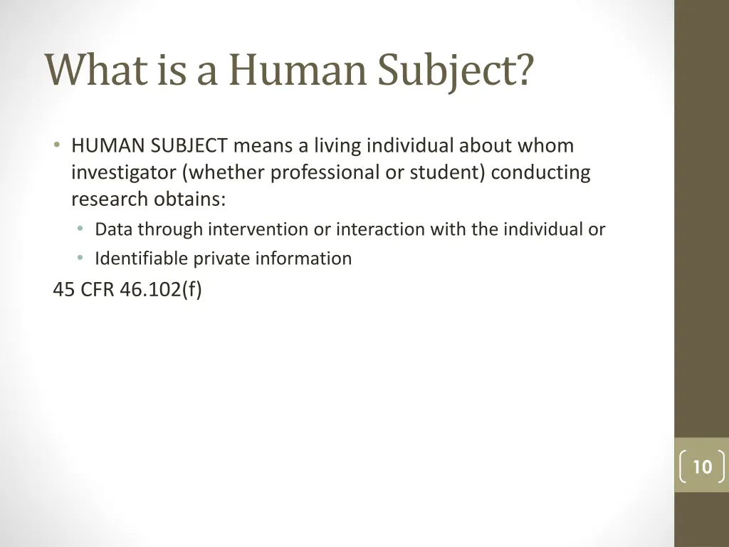 what is a human subject