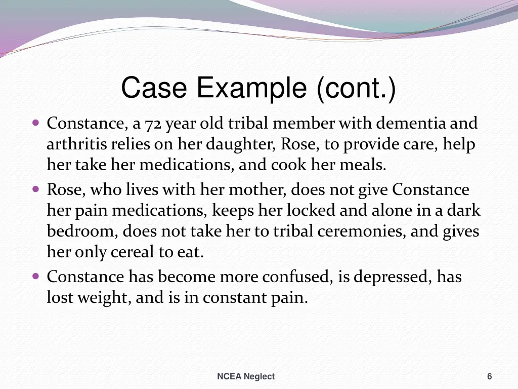 case example cont
