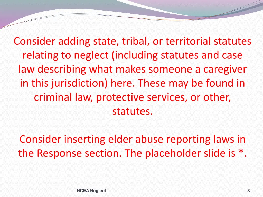 consider adding state tribal or territorial